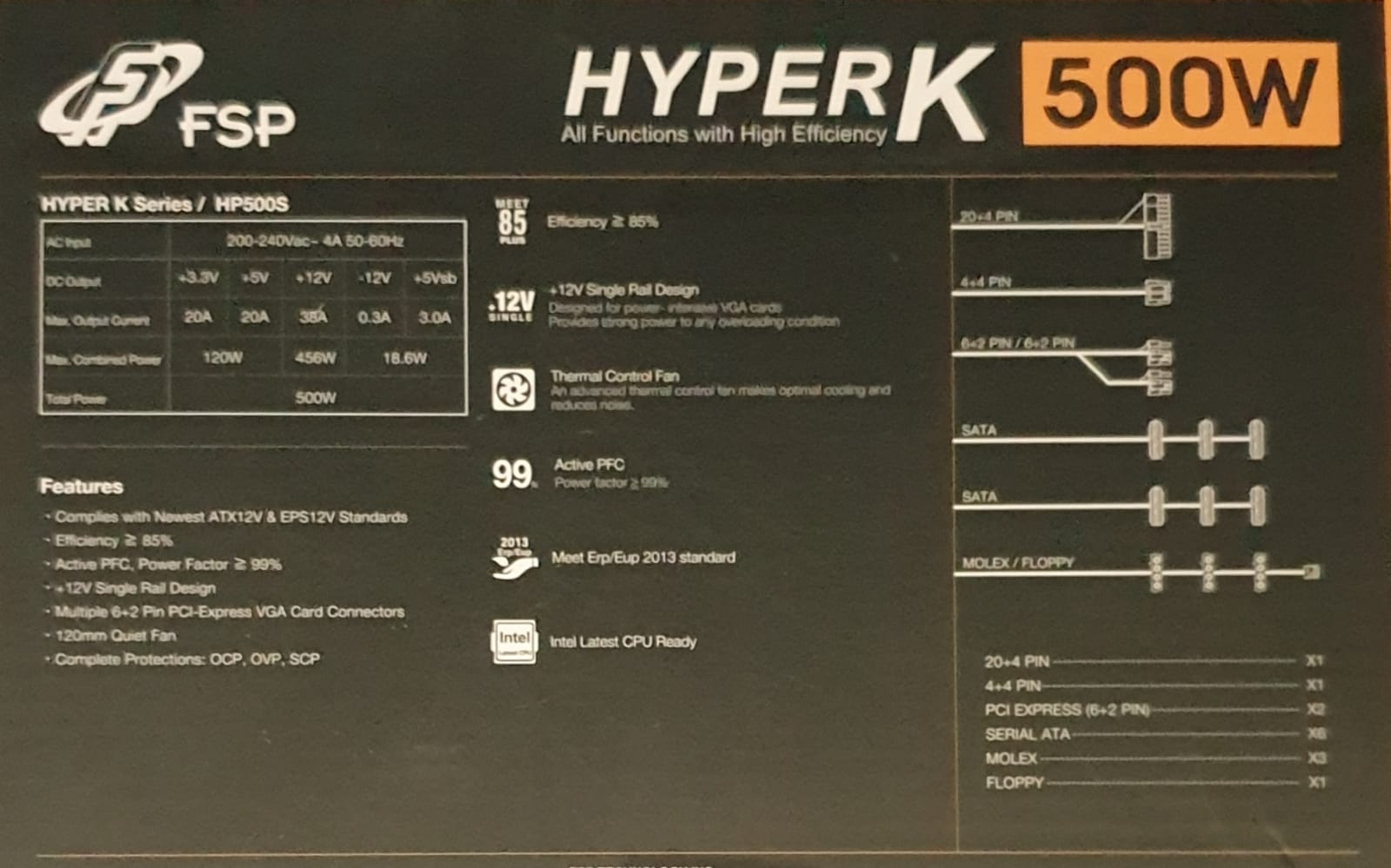 FSP 500W HyperK Power supply